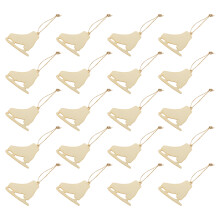 80Ensembles Décorations DIY Bois Clair Noël Pendentifs Suspendus
