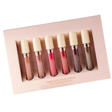 6 Farben Mat Lipgloss-Set, 2,5 ml pro Farbe, langanhaltend & feuchtigkeitsspendend