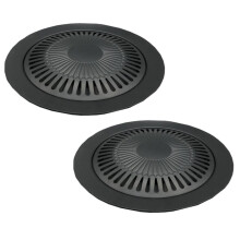 4Sets Zwarte Bbq Grillplaat Antikleef Pan Draagbaar Voor Barbecueën