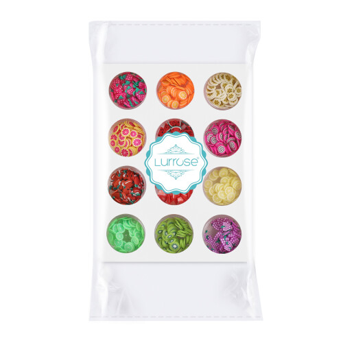 2Pièces Accessoires Ongles DIY Tranches Argile Fruits Multicolores