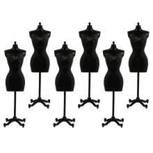 12St Plastic Poppenjurkstand Zwart Mini Mannequin Voor Dress Display