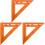 3Pièces Règle Multifonction Bois Orange Angle Droit Outil Compact 4