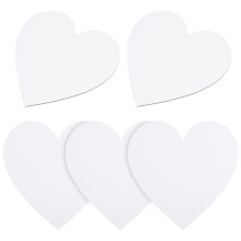 15Pcs White Artist Paper Boards Heart Shape Cotton Panels for DIY Art