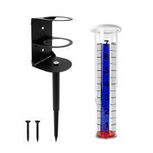 Regenmeter voor Buiten, Nauwkeurige Regenmeter met Metalen Houder, Regenmeter met Grote Buis voor in de Tuin