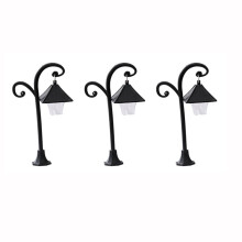 3pcs DIY Retro Street Lamp Model Dollhouse Desk Lamp Miniature Micro Landscape Ornament Garden Park Lamppost Table Model