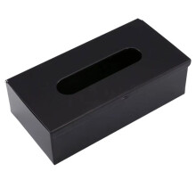 Luxe Tissuebox van Roestvrij Staal voor op Het Bureau of aan de Muur in de Woonkamer en op Kantoor, Zwart