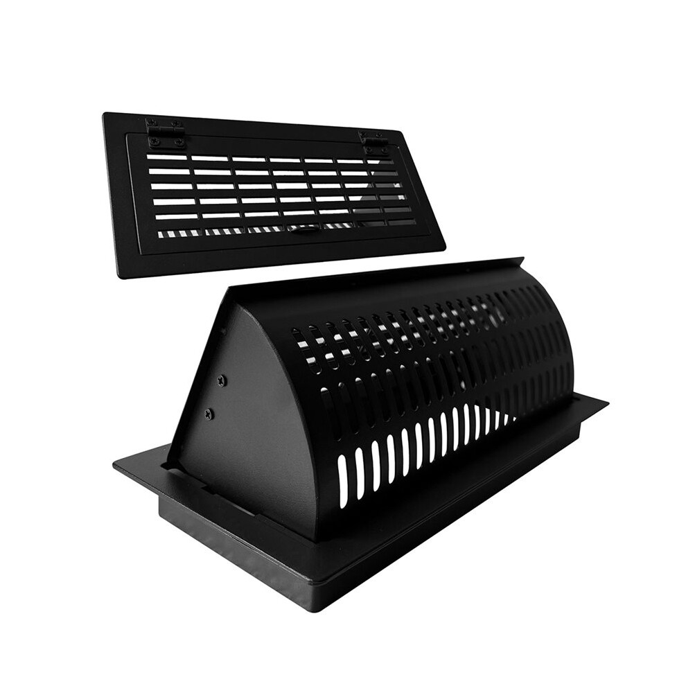 2-In-1 Vent Deflector & Floor Vent Cover, Adjustable 4X10 Register Carbon Steel, -Saving Airflow Control Black 6034186060569