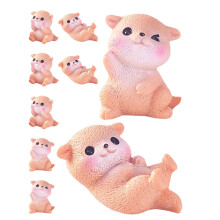 18Stk Resin Mini Otter Figuren, Hellbraun, Für Garten Und Regaldeko