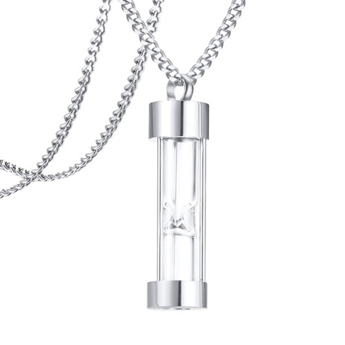 2St Titanium Zilveren Urn Memorial Ketting As Keepsake