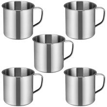 25Pièces Mug Enfants Antichocs Acier Inoxydable Argent