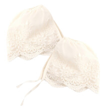 8St Baby Bonnet Kanten Beige Newborn En Comfortabel