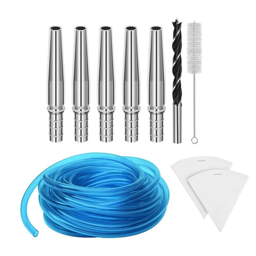 Comprehensive Maple Syrup Tapping Kit with Stainless Steel Taps and Accessories