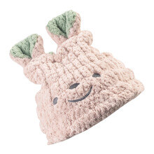 2Stk Baby Haar Trockentuch Hut Coral Fleece, Bunt, Saugfähig, Leicht