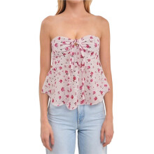 Top A Tubino Y2k da Donna, Senza Spalline, con Gilet A Fascia Floreale, Senza Maniche, Senza Schienale, Carini, Vestiti Grunge Rosa Chiaro S