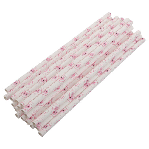 250Pcs White Striped Paper Candy Sticks Cotton Candy Cone Holders