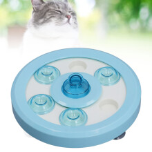 Haustier-Slow Food-Schale für Hund, Katze & Hamster – ABS-Dicht, 23x4cm, Blau & Weiß