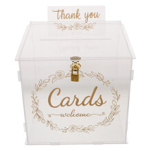 2Pcs Clear Acrylic Card Box for Wedding with Lock and Large Capacity
