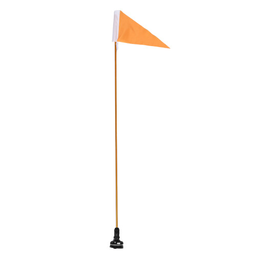 1Set Orange Kayak Safety Flag with Pole Mount Durable Marine Polyester