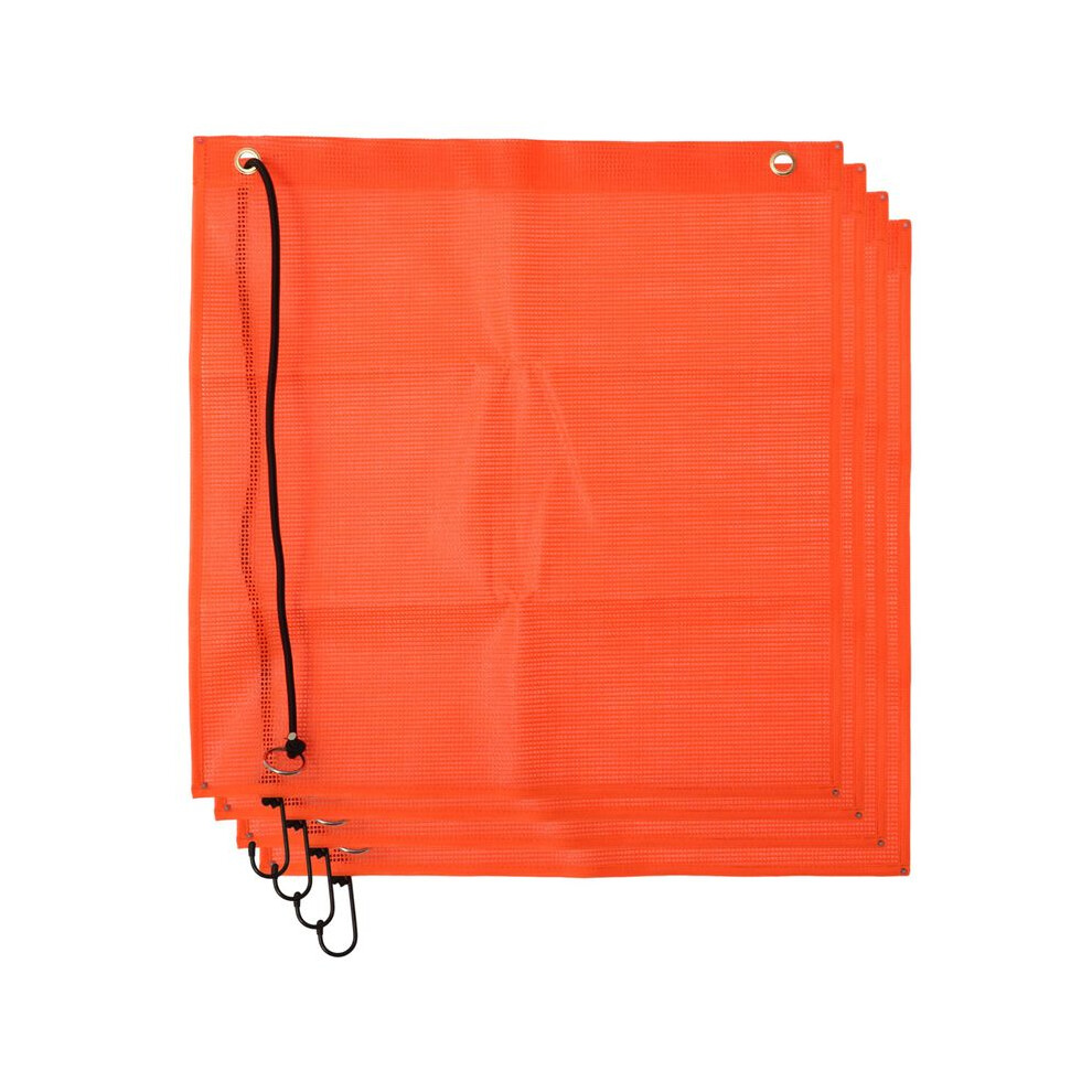 4Pcs 18X18 Inch Mesh Safety Flags Warning Flag Bungee Safety Flag Good Visibility Flag With Grommets Orange 6031902559796