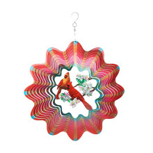 12Inch Cardinal Wind Spinners Outdoor,3D Bird Wind Spinner Garden Decor, for Hanging Patio Yard Decoration