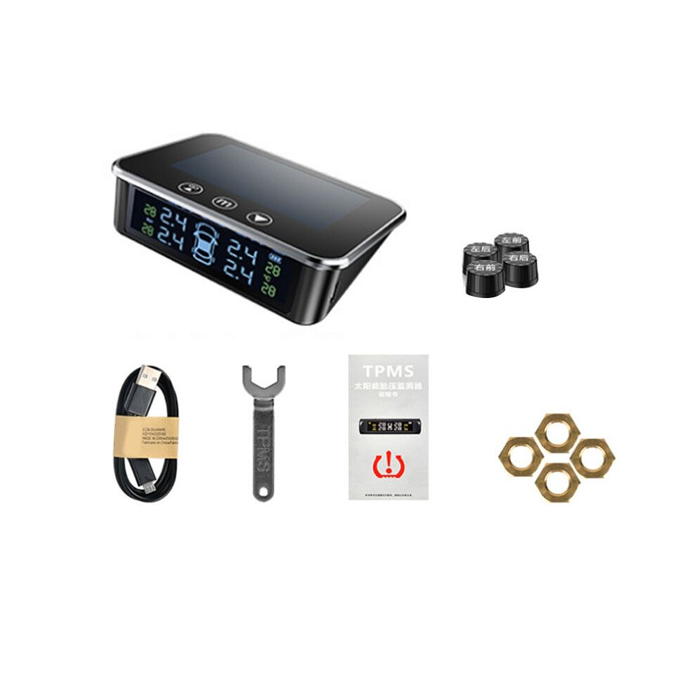 Car External Tire Pressure Sensors Solar Power Tpms Tire Pressure Monitoring System Tire Alarm Digital Lcd Display 6031967785673