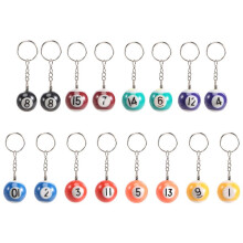 Colorful Billiard Keychain Set 16 Pcs, Magic Key Chain Balls Eightball Billar Billiards Chains Accessories