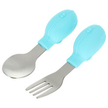 4St Babylepel Set Rvs Siliconen Met Ergonomie