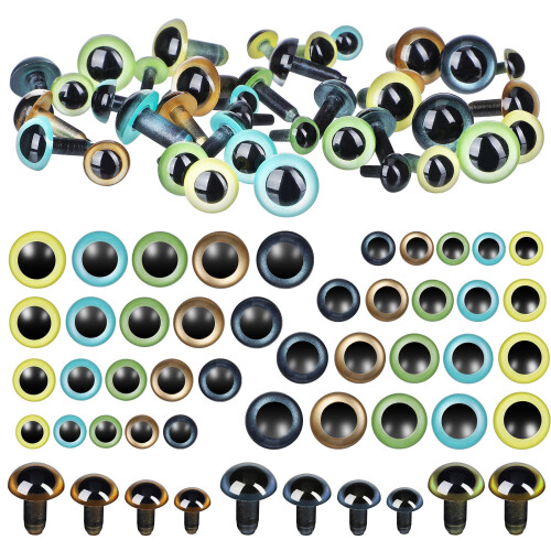 80Pièces Yeux Pour Peluches ABS Multiusage Multicolores Crochet DIY