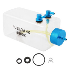 Fuel Tank Petrol Transparent Plastic Bottle 400CC CNC for RC Gas and Nitro Airplane