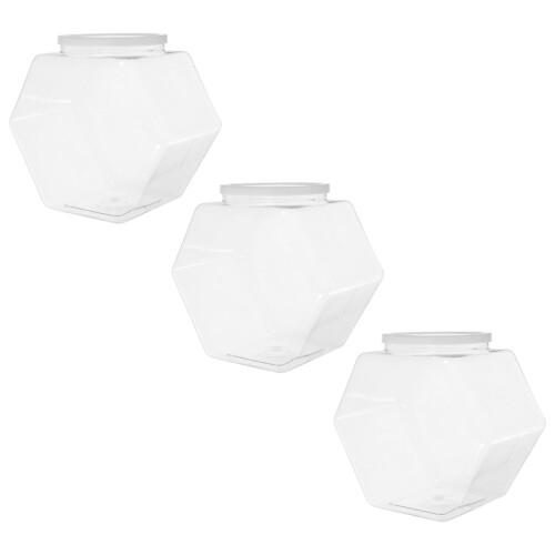 6Stk Transparente Plastikkeksdose Hexagonal Mit Luftdichtem Verschluss