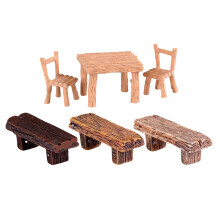 4Sets Resin Miniature Table and Chairs Set Assorted Color for Decor