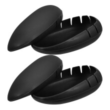 8Paren Zwarte Herbruikbare Silicone Oorkappen Voor Haarverzorging