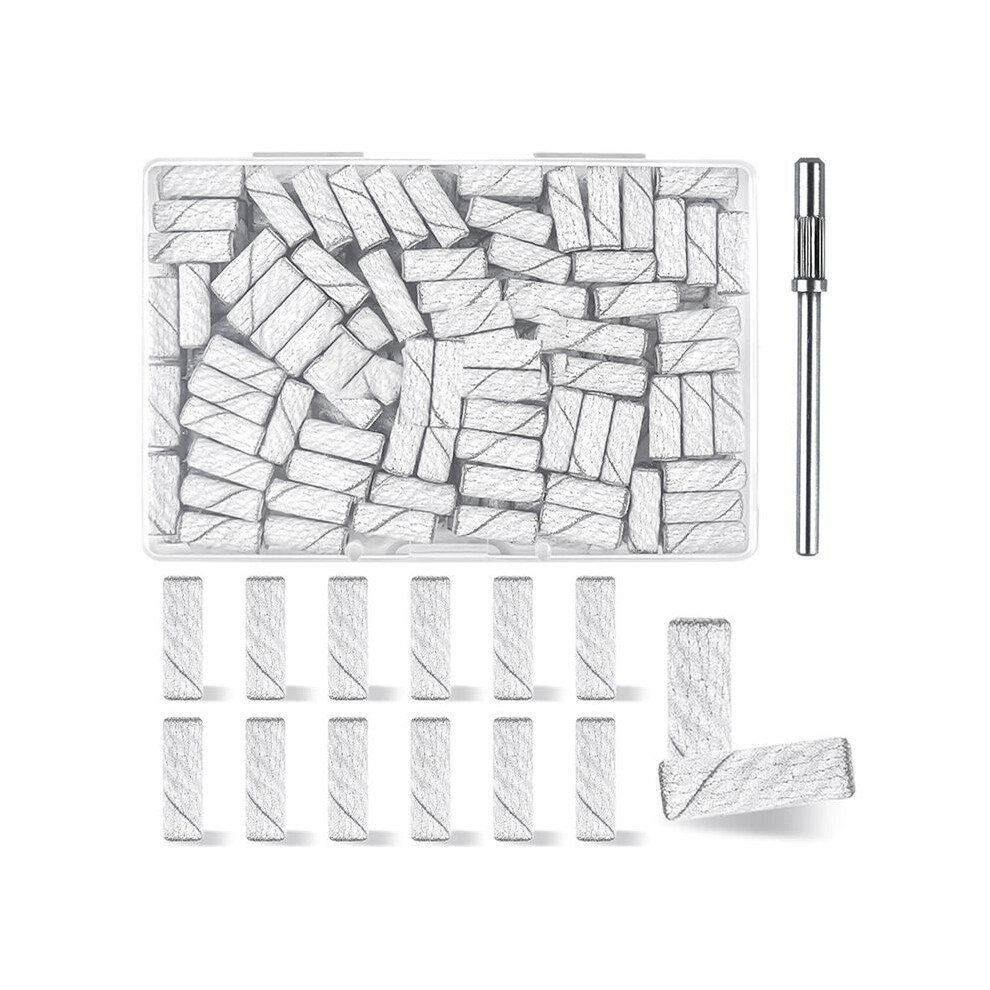 White 100 Pcs (180 Grit ) Small Sanding Bands Nail Drill Bit,Nail Drill Bits,Sanding Band,Nail Bits,3.1Mm Mandrel Bits