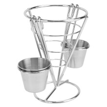 2Pièces Corbeille Métal Porte Frites Support Culinaire
