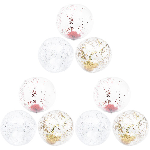 9Pièces Ballons De Gonflables À Sequins PVC Couleurs Assorties 1