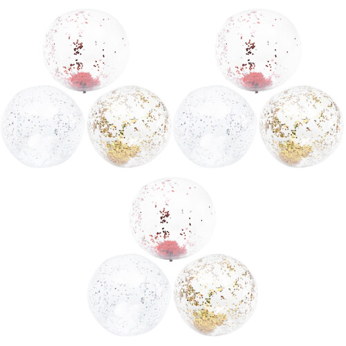9Pièces Ballons De Gonflables À Sequins PVC Couleurs Assorties 2