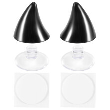 Moto Coin Casque DéCoration de Corne Accessoires RéSilient la Ventouse Corne Douce Chapellerie de DéCoration, Noir
