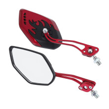 2 Sztuk śRednica śRuby 10Mm/8Mm Lusterka Boczne do Motocykla Skuter ObróT O 360 Stopni Motocykl Lusterka Wsteczne Czerwony