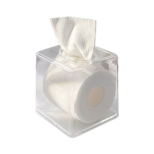 1pc Transparent Tissue Box Tabletop Bathroom Roll Paper Container Kitchen Home Use