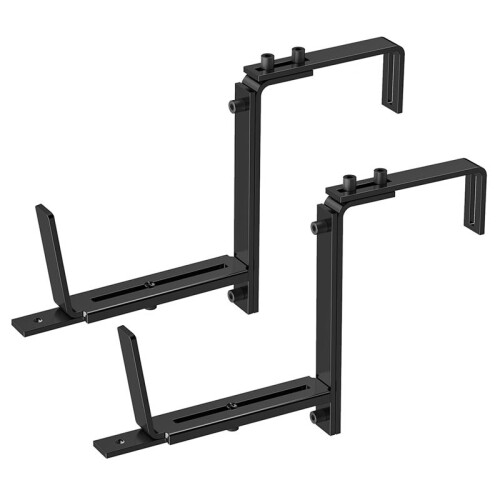 2PCS Adjustable Planter Box Bracket (6 to 12.5 Inches) for Flower Box Holders, Window Boxes PlantersHooks, Wall