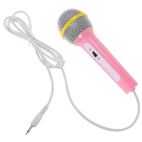 4Pièces Microphone Enfant Rose Plastique Pour Chant Et Jeu