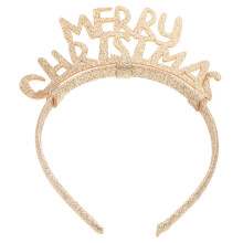 4Pcs Cute Xmas Hair Hoops Golden Plastic Christmas Party Headbands