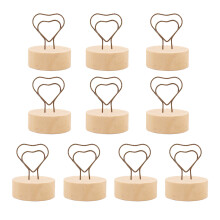 24Stk Holzfuß Notizhalter Für Hochzeit Party Memo Clips Hellgelb