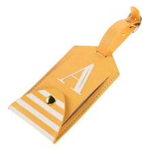 4Stk Wasserdichte Koffer-Tags PU Leder Orange Für Flugreisen