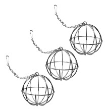 9Stk Hänge Heu Ball Futterspender Aus Metall Für Kleine Silber
