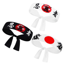 9St Samurai Hoofdband Polyester Stof Decoratie En Training
