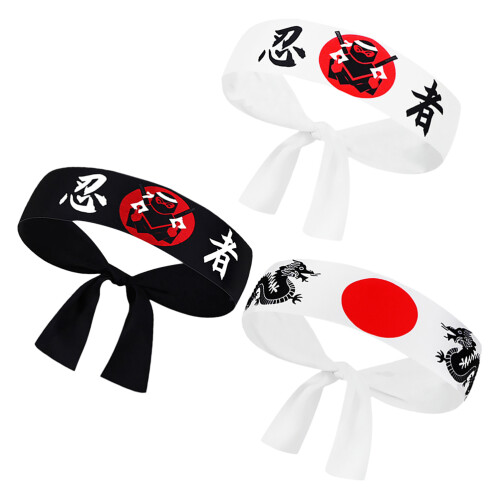 9St Samurai Hoofdband Polyester Stof Decoratie En Training