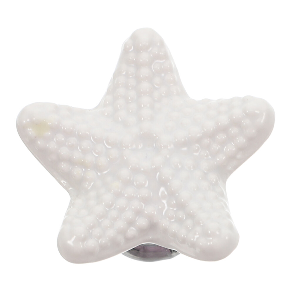 4Pcs Unique Ceramic Star Drawer Knobs White Boho Handles For Cabinets 3653449793353