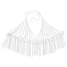 2Stk Körperkette Für Frauen Silber Mit Mehrlagigem Strass-Design