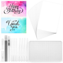 Aquarellpapier-Kunstset: Erstellen Sie Wasserbasierte Hintergründe für Karten zum Brush Lettering und Zur Kalligrafie